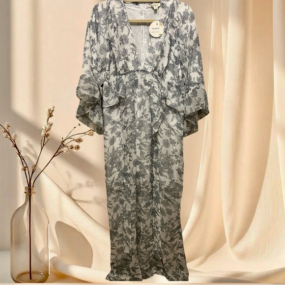 POL Elegant Floral Organza Maxi Dress Boho Elegance - Picture 11 of 11